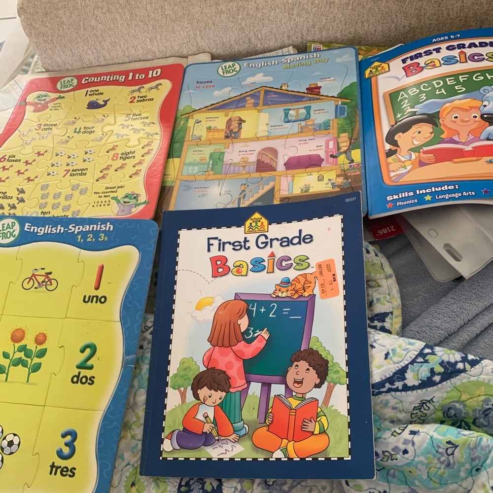 Leap frog puzzles and school zone books
